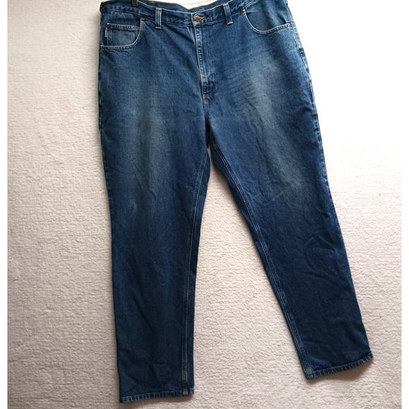 Carhartt Jeans Mens 42 X 34 Relaxed Fit Blue‎ Denim Straight Leg Cotton - Picture 1 of 13